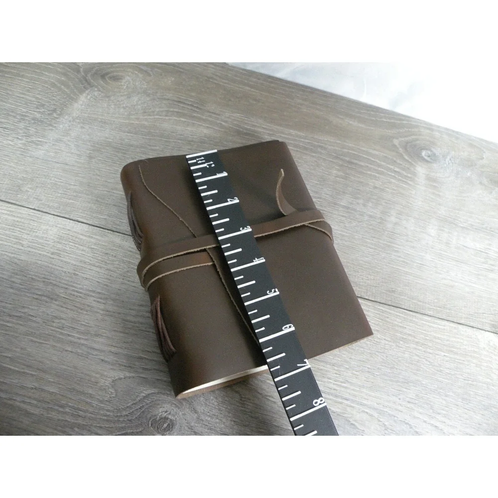 Ricco Bello Leather Journal Notebook Diary Rustic Vintage Style Brown Strap Wrap